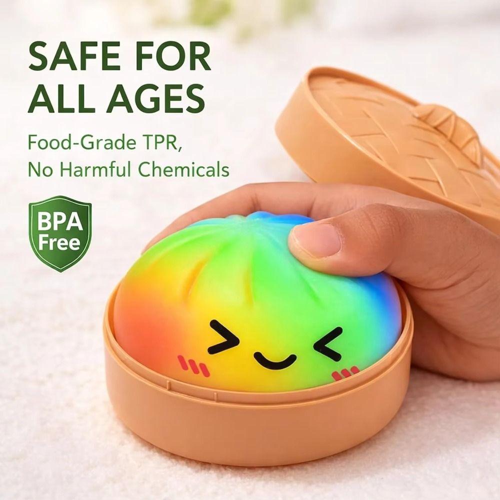 Slow Rising Dumpling Squishy Toys Rainbow Color Sensory Fidget Ball Squishy Dumpling Anxiety ADHD