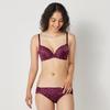 AMOSTYLE Bra Panty Swinging 00YN C70M Size Push-Up & Set, Bouquet, (Wine),