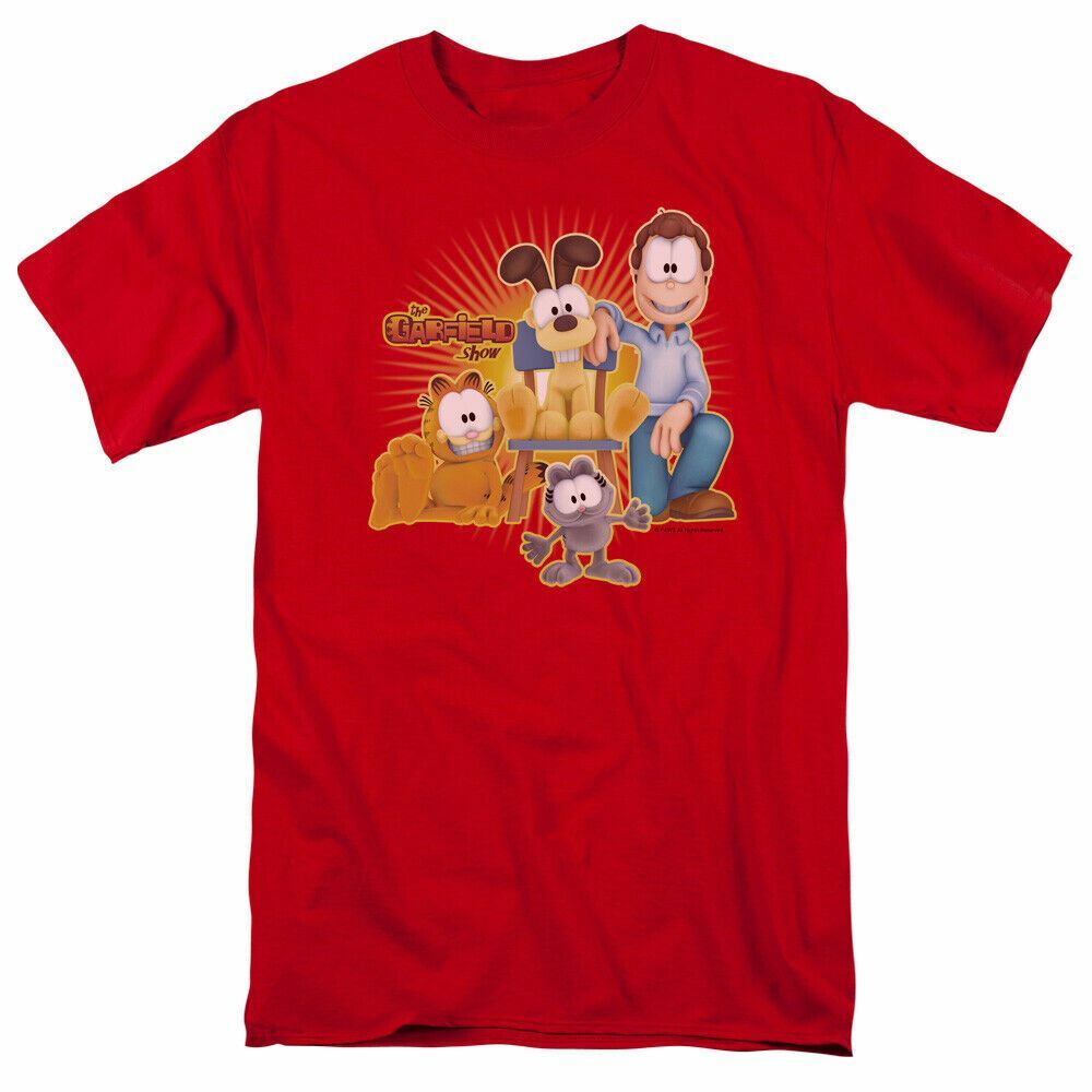 Garfield Say Cheese T Shirt Mens Licensed Cat Jim David Comics Tee Red L