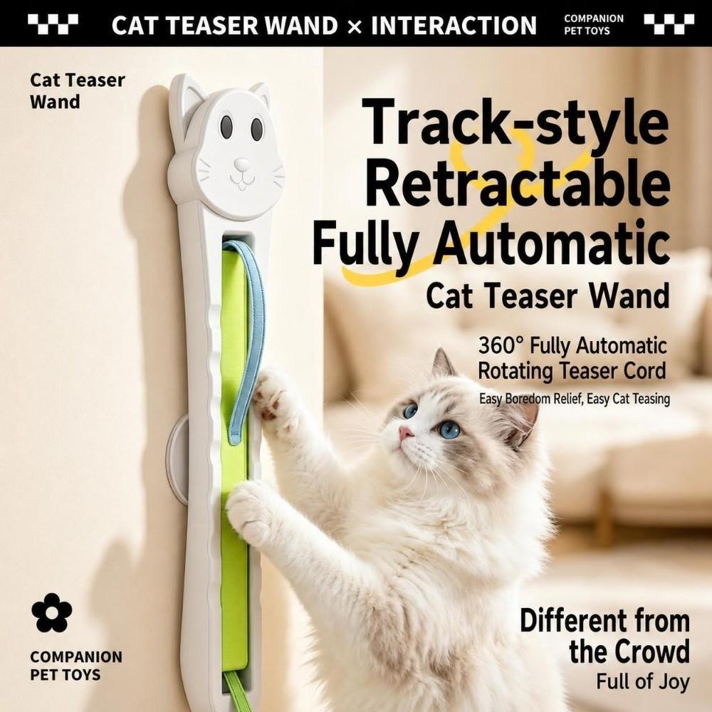 Vollautomatischer elektrischer Katzen-Teaser mit automatisch straffendem Flugseil Katzen-Spielzeug Linderung von Langeweile