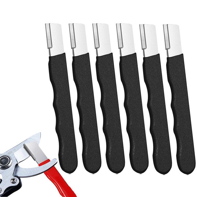 A84E-Portable Quick Sharpener, Hand Held Knife Garden Tool Sharpener Stone, Lawn Blade Sharpener (6Pcs)
