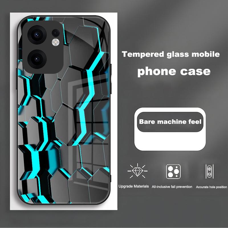 For Oppo Reno 13 12 Pro Case Cover Tempered Glass Phone Case Hard Fundas Coque For Oppo Reno13 Reno12 F Pro Protective Shell