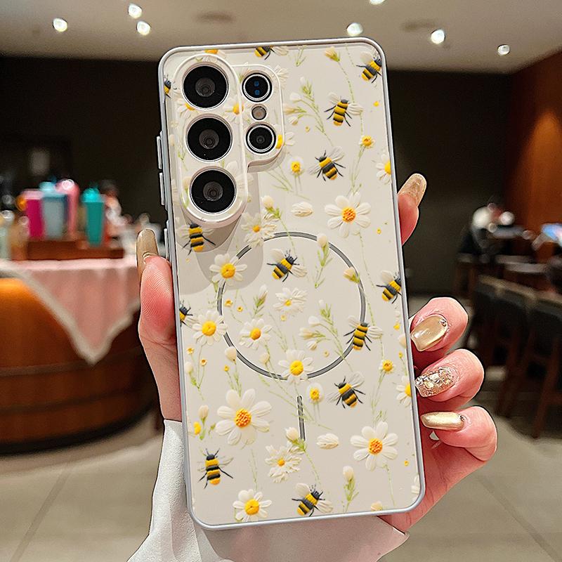 Lotus Sunflowers Pattern Case For Samsung Galaxy S26 Ultra S25 Edge S24 Plus S23 FE S22 A17 A54 A55 A56 A57 5G Magnetic For Magsafe Matte Cover