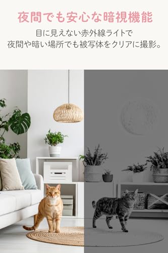 [Temperature Sensor Equipped] DX Antenna Desktop Monitoring Camera, Full HD, Wi-Fi Compatible, Two-Way Audio, Motion Tracking, Night Vision, Alert Fun