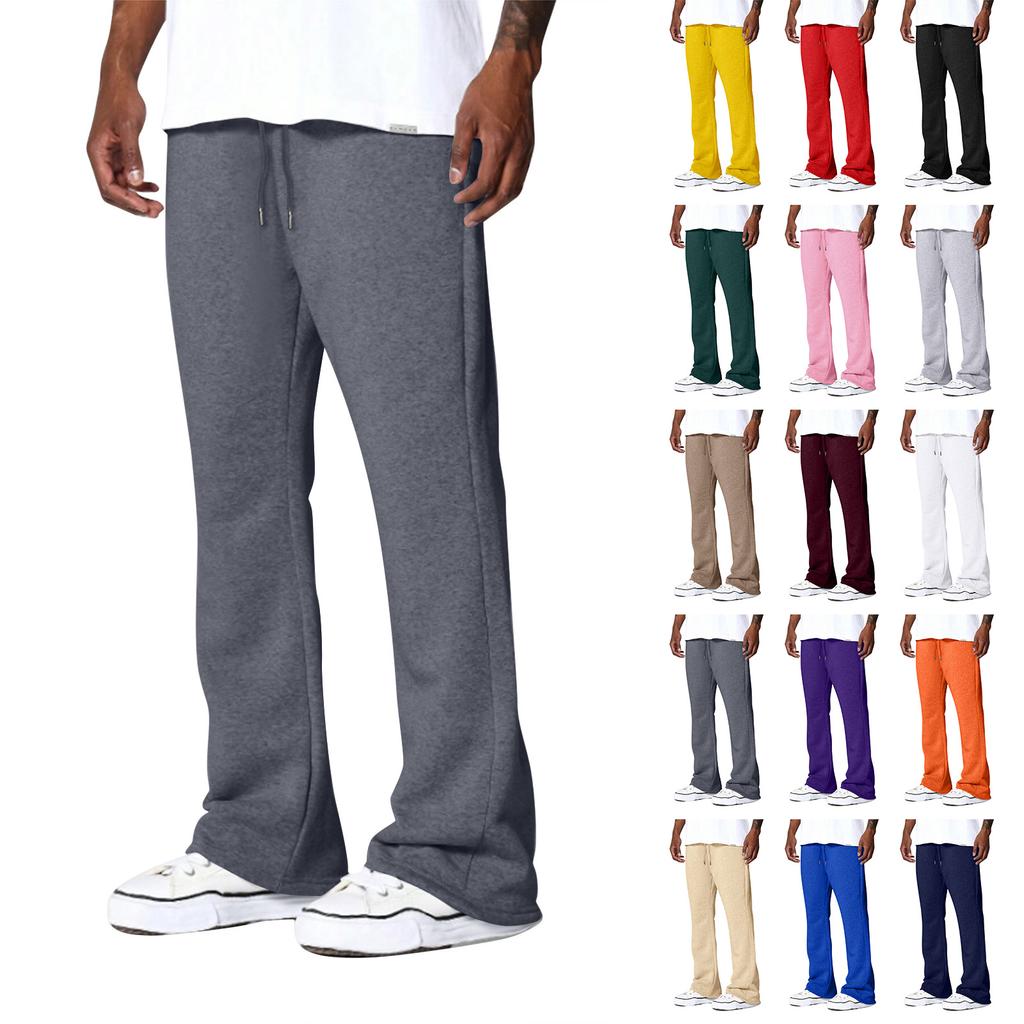 Men's Solid Color Loose Wide Leg Sweatpants Men's Casual Fashion Sweatpants