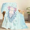 Cartoon Pink Axolotl Kawaii Blanket Soft Throw Blanket for Home Bedroom Bed Sofa Picnic Travel Office Rest Cover Blanket Gift