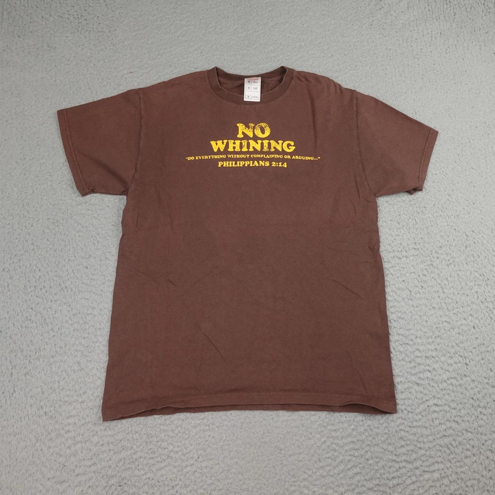 

Vintage Jesus Shirt Mens Medium Brown No Whining Philippians 2:14 Bible Faded 4XL