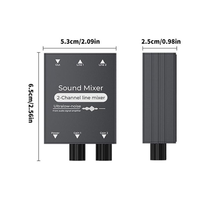2 In 1 Out Sound Switcher For Live Streaming With Aluminum Housing Sound Mixing for Recording Studio Singing Equipment