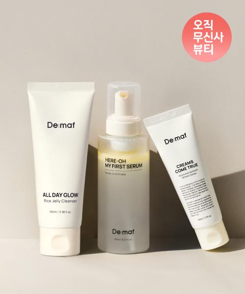 Demaf Morning Moisturizing Oily Set Jelly Cleanser 100ml+universal Foundation 155ml+cream 50ml