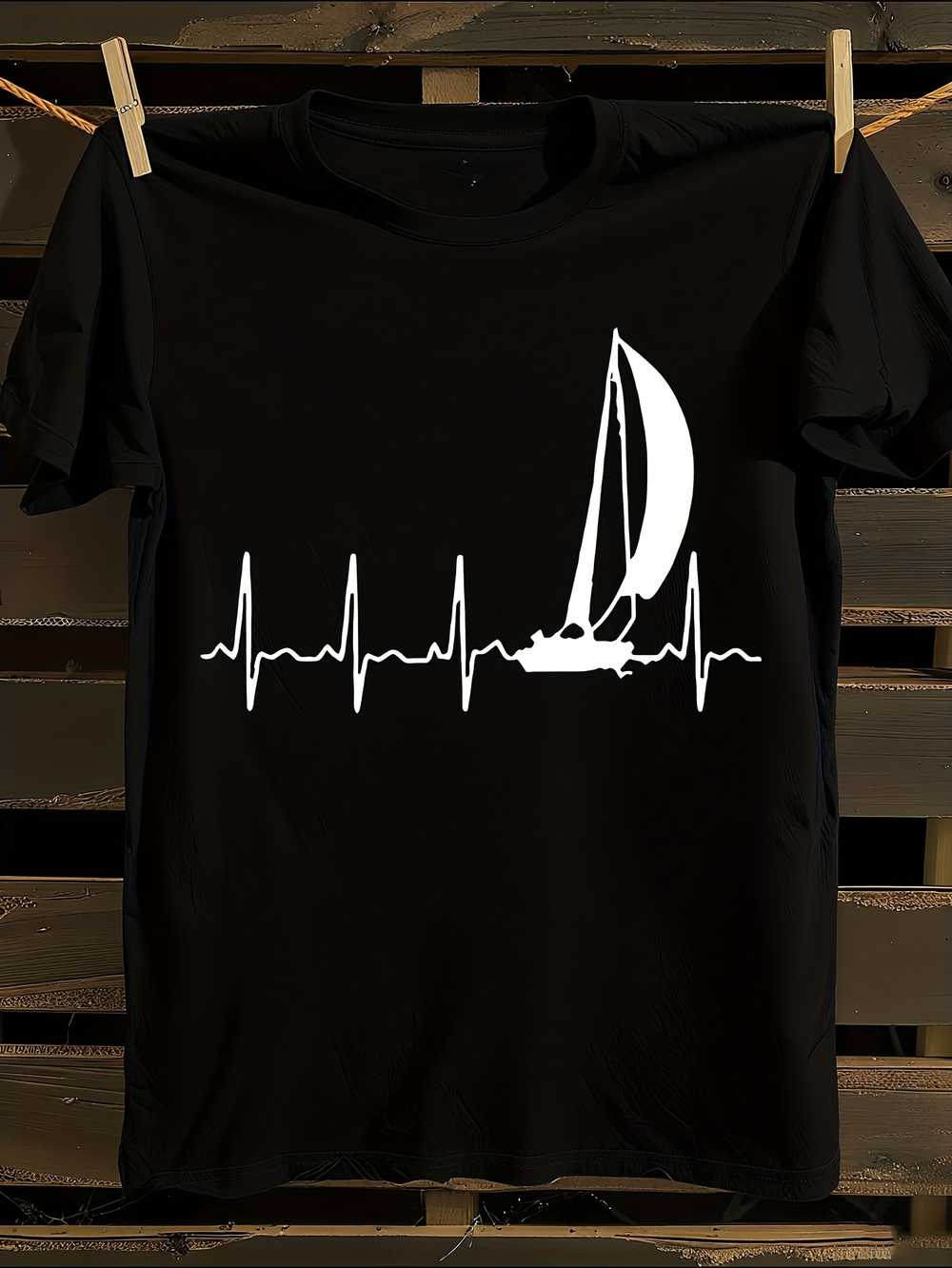 Nautical Sailing in a Heartbeat Graphic T-Shirt L