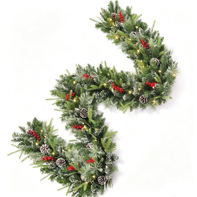 Christmas Wreath Hanging Decor PVC Artificial Berry Vine Garland Door Wall Hotel Mall Holiday Decoration