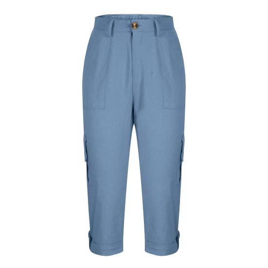 Women's Capris Cargo Joggers Mid Rise Cropped Cargo Pants Summer Quick Dry Hiking Pants with Multi Pockets