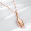 Glossy  Rose Gold Color Pendant Necklaces For Women Simple Water Drop High Quality Ethnic Bride Daily Jewelry