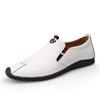 Harajuku Peas Shoes Breathable Genuine Leather Men Big Size Flat Loafers Moccasins Walking Driving Outdoor Travel Soft Shoes
