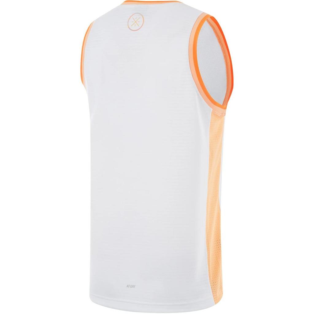 Li Ning Wade Series Color Block Letter Round Neck Comfortable Breathable Sleeveless Vest Men Tops Standard-White AAYU015-2