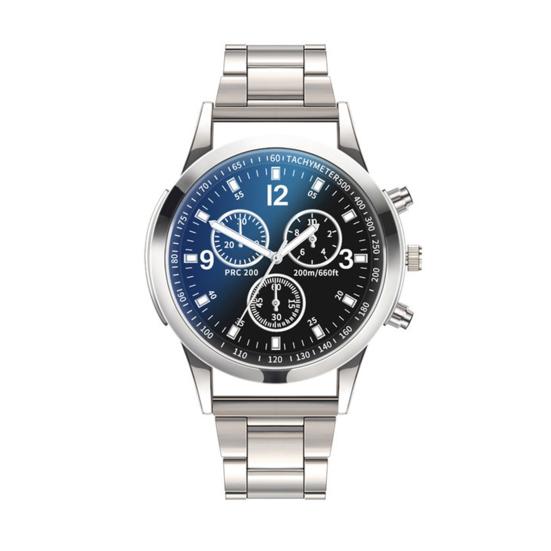 Men Dress Watch Analog Quartz Watch with Three Sub-Dials Stainless Steel Wristwatch for Husband Boyfriend Father Business Date