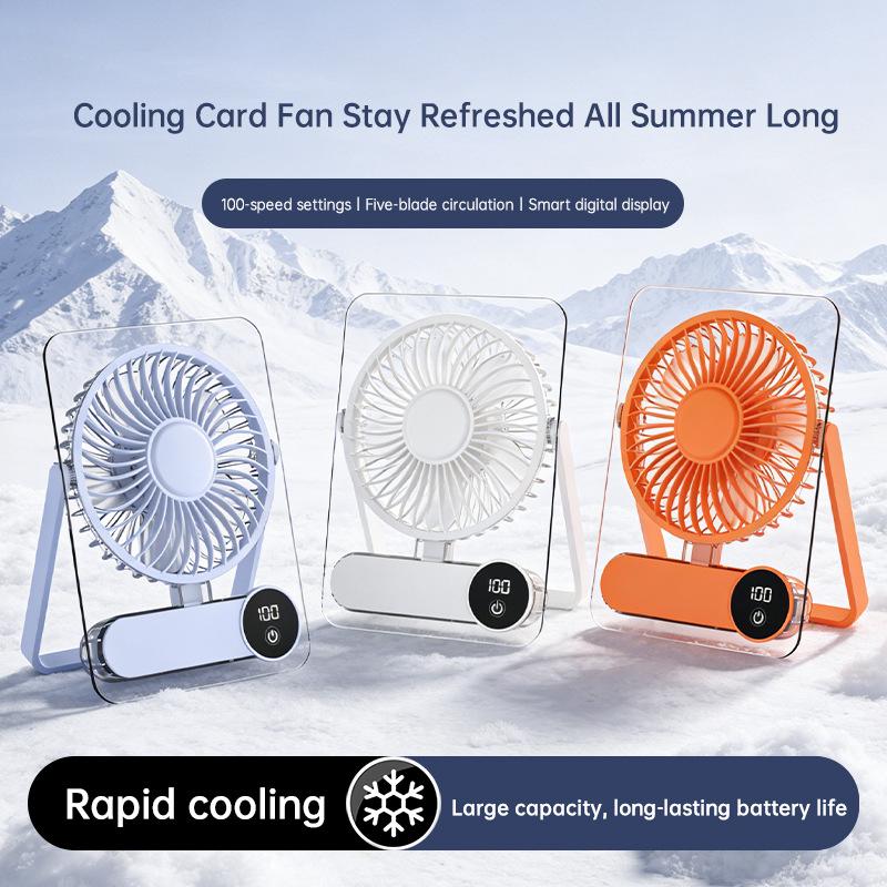 Portable USB Rechargeable Folding Fan - Compact Electric Fan for Home and Outdoor Use