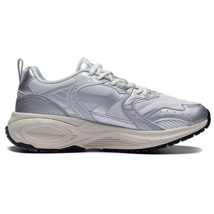 Li Ning 92 CICI 92 CICI Vintage Cushioning Slip Resistant Abrasion Resistant Low top Sports Casual Shoes Women's Gray AGCS278-3