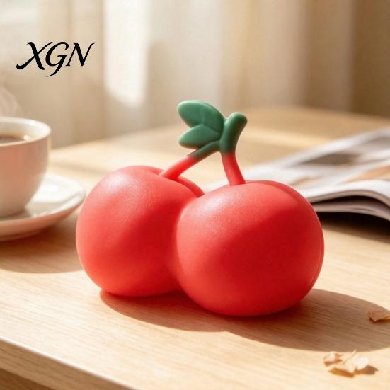 Cherry Fidget Toy Realistic Stress Relief Toy, Giant Squeeze Food Soft Stretchy Simulation Fruit Sensory for Anxiety