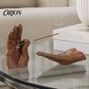 Decorative Home Accessories Creative Hand Shape Incense Burner, Resin Ornament, Burner & Ash Collector Artistic Sculpture Set for Office Desk