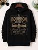 Vintage Bourbon Street New Orleans Hoodie | High-Quality Black Machine Washable Medium Elasticity Fabric Regular Fit Perfect For O