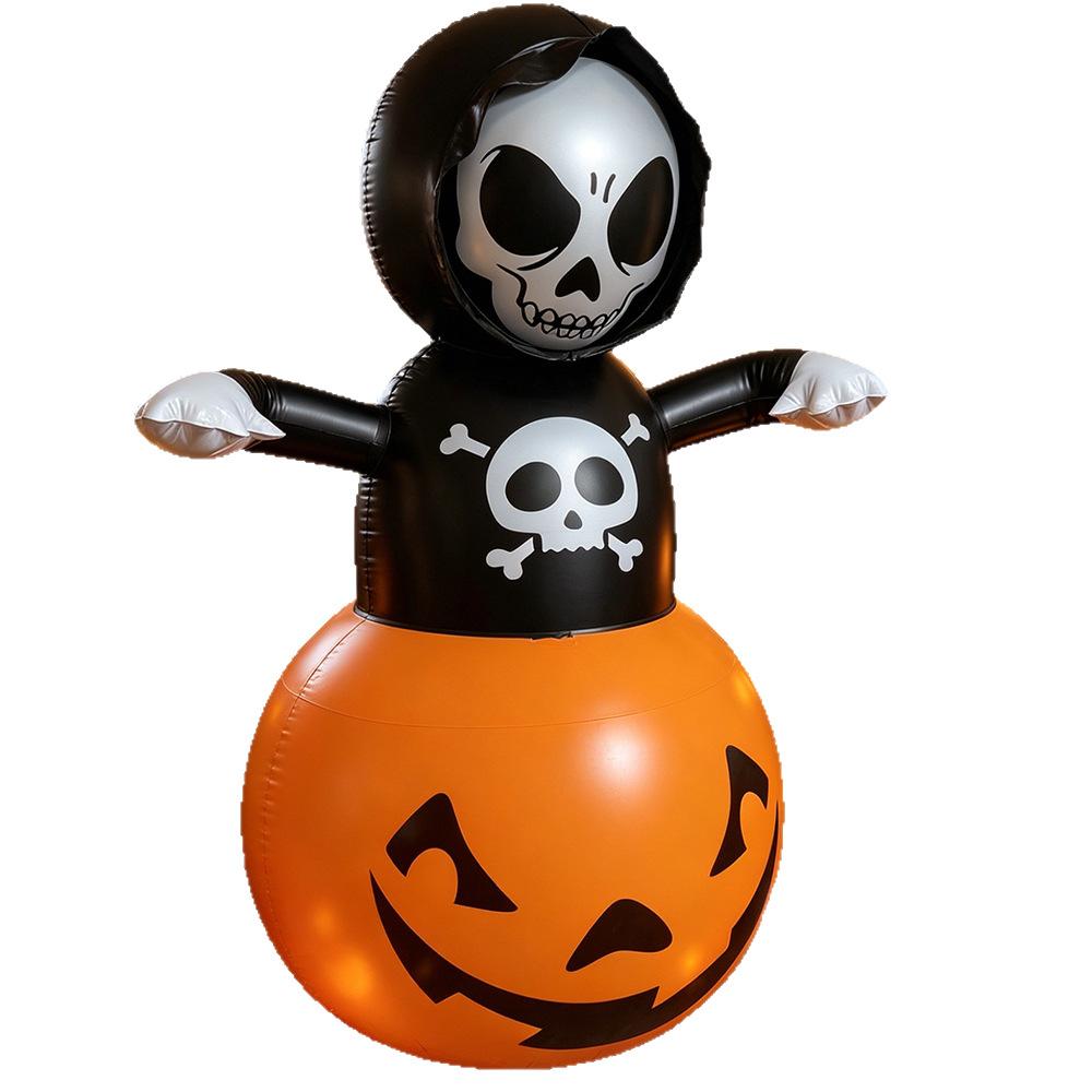 Halloween Inflatable Wobbler, PVC Pumpkin Decoration, Funny Tumbler Toy for Party Amusement Park Decor