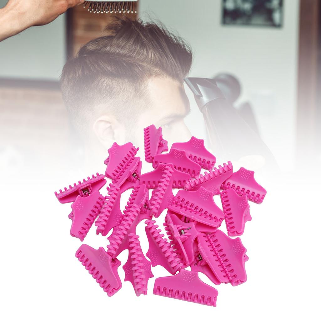 25 Stück Rosa Lockenwickler-Klammer-Set Dauerwellen-Kieferklammern Haarwurzel-Volumen-Clip Flauschiges Styling-Werkzeug für Friseursalon