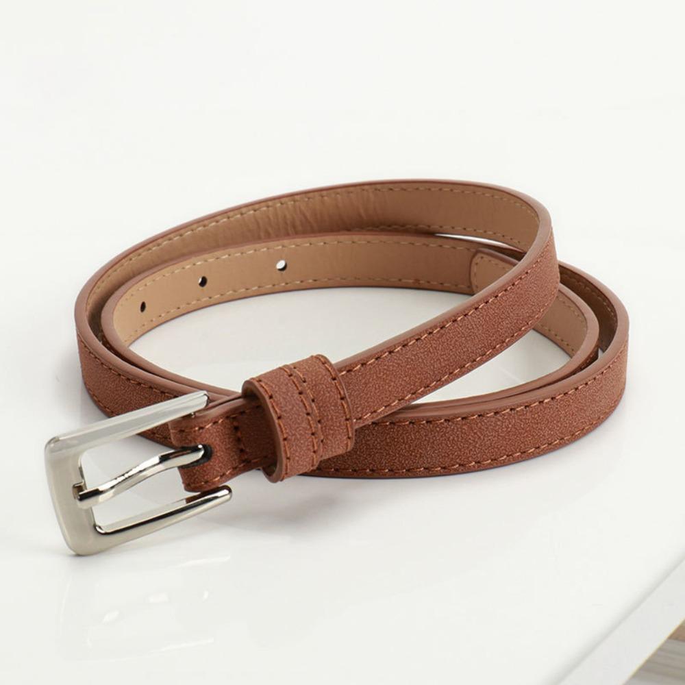 Luxury Design Suede Leather Belt Pin Buckle Frosted Waistband Business Waist Belt  For Women