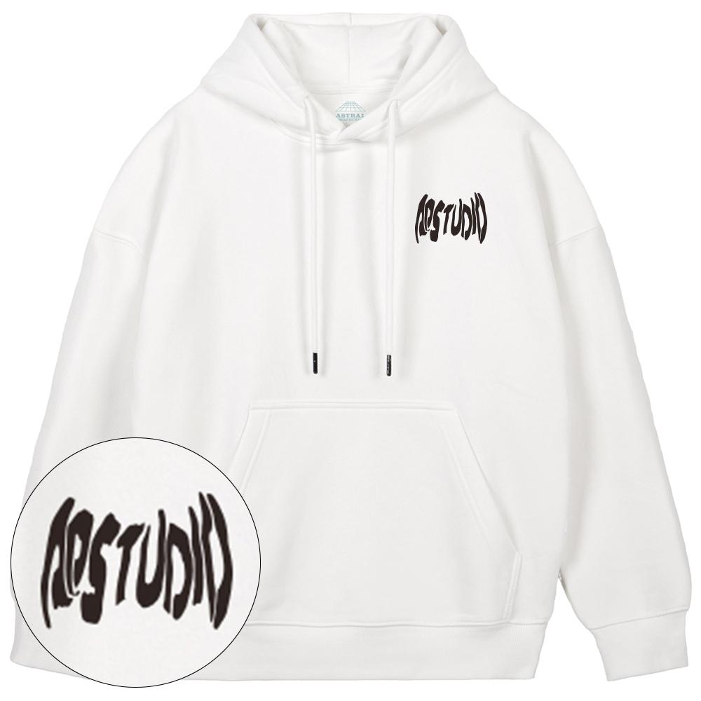 Astral Projection Ap Studio Ghost Lettering Oversized Wide Shoulder Hoodie_White Xxl