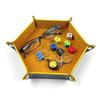 Dices Folding Tray PU Leather Velvets Holder Portable Folding Dices Rolling Tray