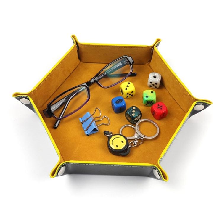 Dices Folding Tray PU Leather Velvets Holder Portable Folding Dices Rolling Tray