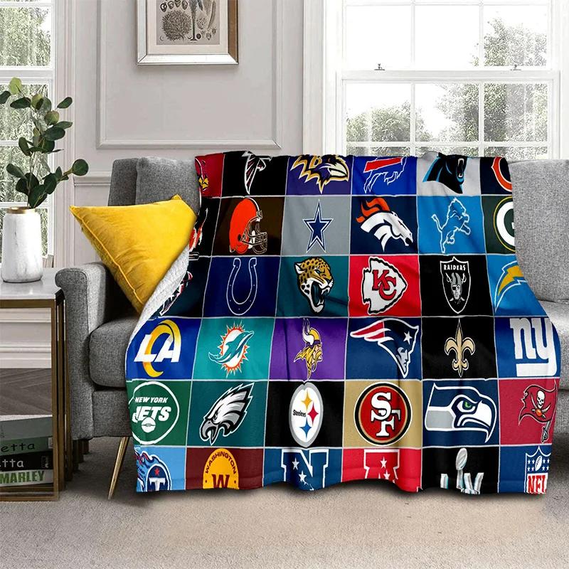 Coperta 3D NFL Segno Football Americano Rugby, Morbida Coperta Plaid per Casa Camera da Letto Letto Divano Picnic Viaggio Ufficio Coperta per Bambini