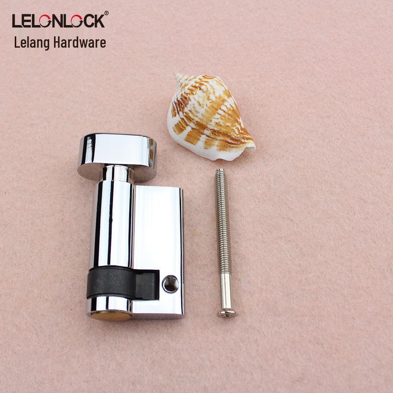 European Copper 45mm Half Cylinder Lock Core with Knob - Nickel Brushed Chrome Finish