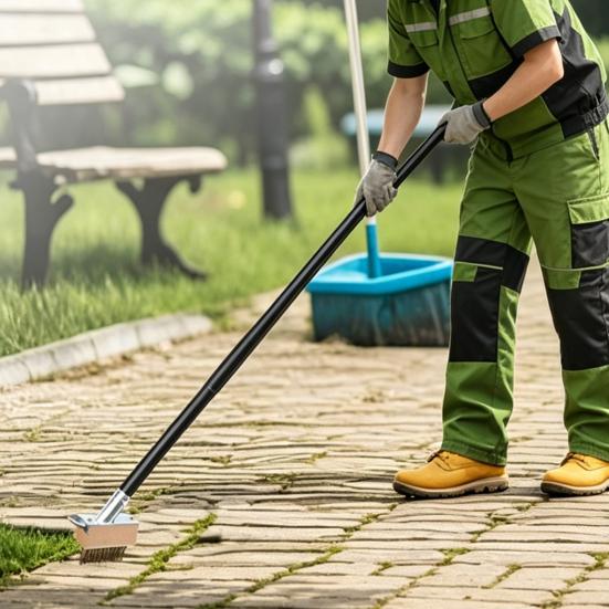 Yousheng Weed Eater Crack Cleaner Manual Crevice Weeding Tool with Stainless Steel Handle Adjustable Height Moss Remover