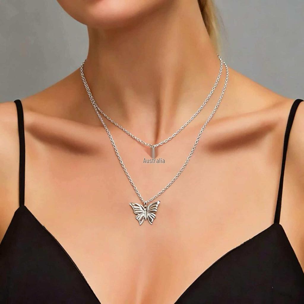 Star & Moon Multi-Layer Alloy Necklace - Hip-Hop Style Portrait Clavicle Chain