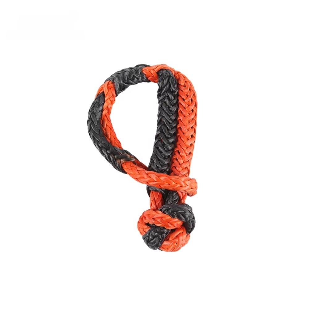 Stock Nylon Winch Soft Shackle Tow Rope for Emergency Tools with Extra Sleeves for Sailing SUV Off Road Towing
