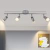 NETTLIFE 4-Spot Adjustable Ceiling Light - GU10 12W, Grey Metal, Bulb Not Included, for Living Room, Bedroom, Kitchen, Hallway, Office