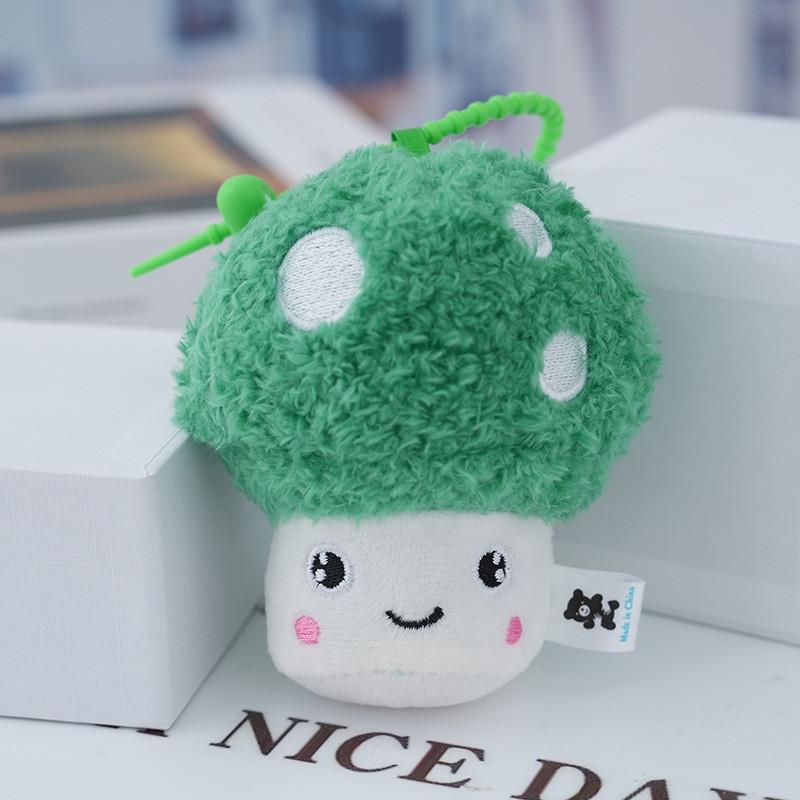 Adorable Realistic Mushroom Plush Toy Keychain Cute Bag Charm 11cm Stuffed Dolls