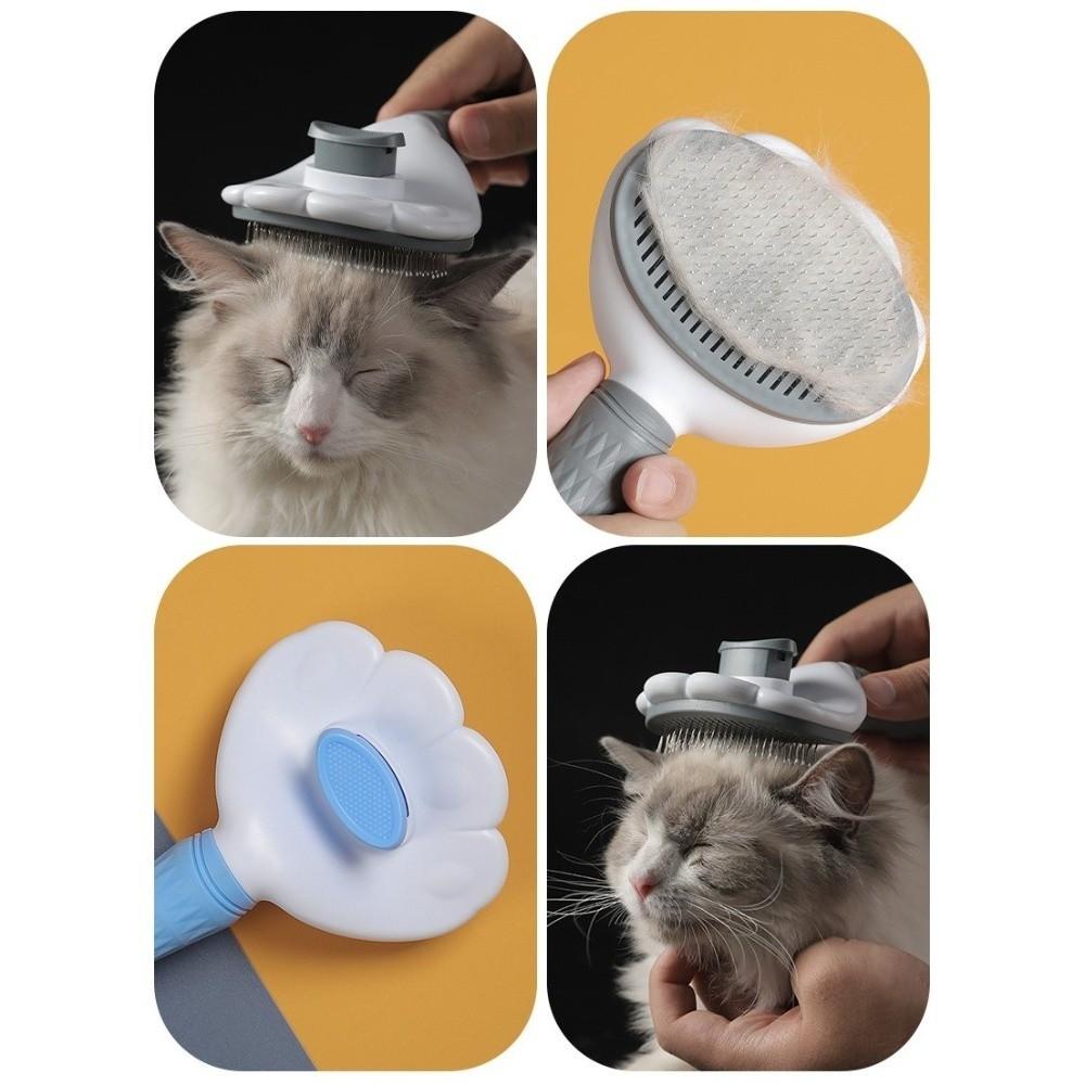 New Cat Paw Shape Pet Dog Brush Grooming Tool Self Cleaning Pet Comb Anti-slip Handle Anti-tangle Cat Hair Remover Home Use