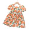 Girls Summer Cotton Princess Dress Fresh Floral Hollow Out Puff Sleeve Short Sleeve Party Dress For Kids