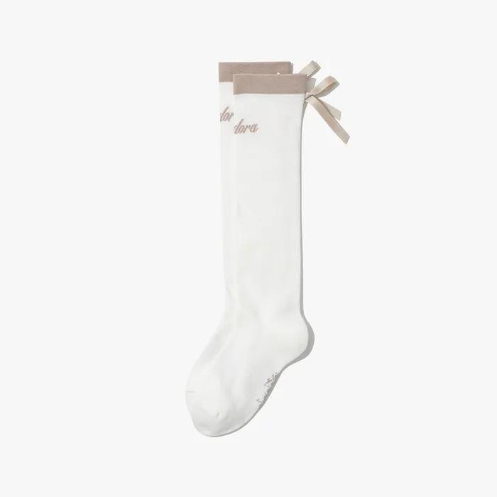 Ribbon Knee Socks IVORY