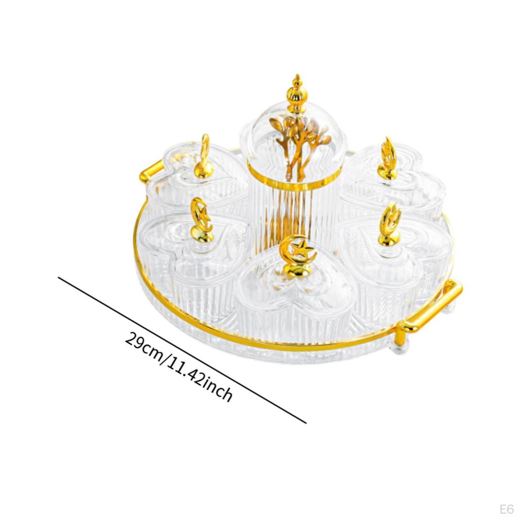 Dried Fruit Plate Candy Dish with Lid Stand,Divided Serving Dish,Appetizer Plate,for Wedding