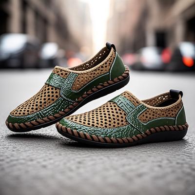 2025 Summer Shoes Men Loafers Mesh Breathable Flat Non-slip Mens Casual Shoes Brand Footwear Plus Size 46 Black Green Blue