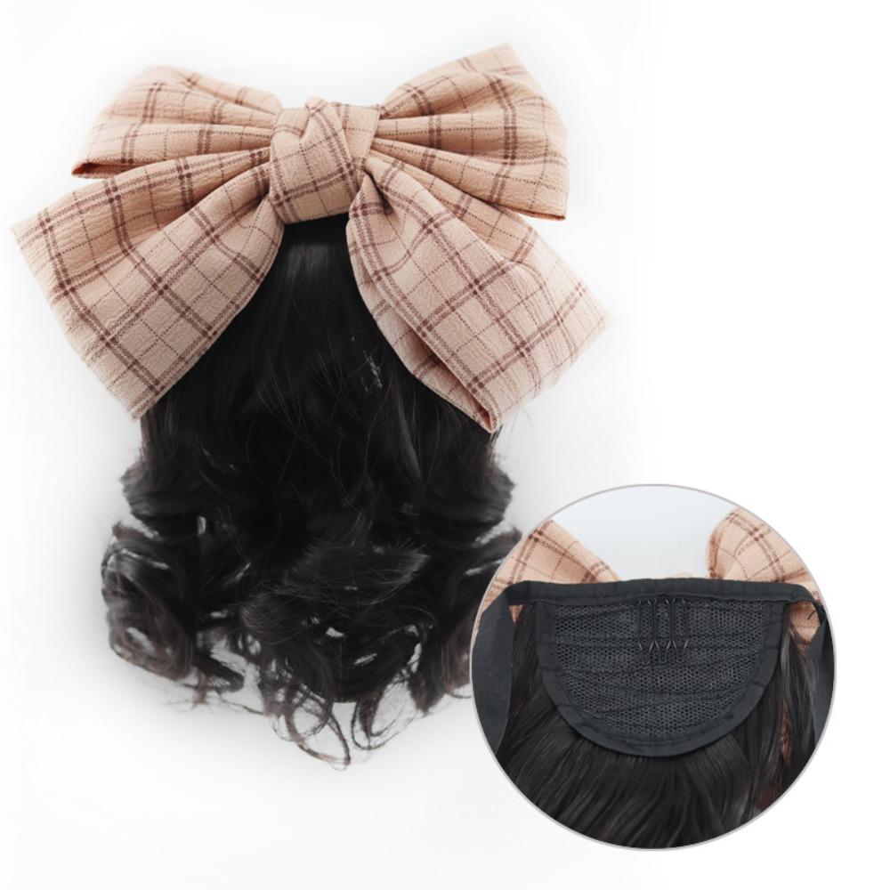 

Kids Headwear Bows Knot Ponytail Hair Extensions Drawstring Ponytail Wig Girls коричневий/чорний