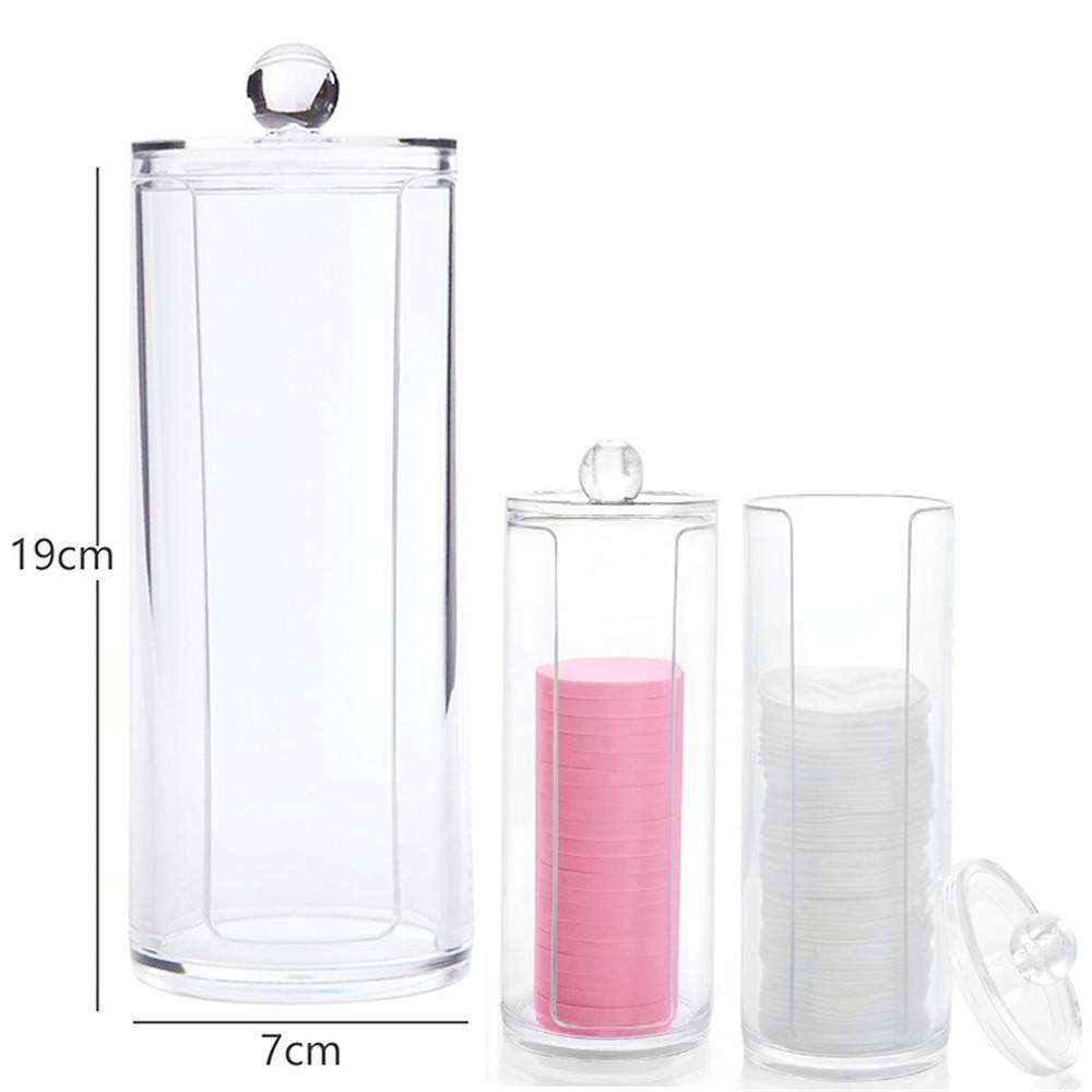 Organizator transparent acrilic Suport pentru tampon de bumbac Depozitare cosmetice Tampă de machiaj de bumbac Recipient transparent pentru ruj de unghii Puff Box