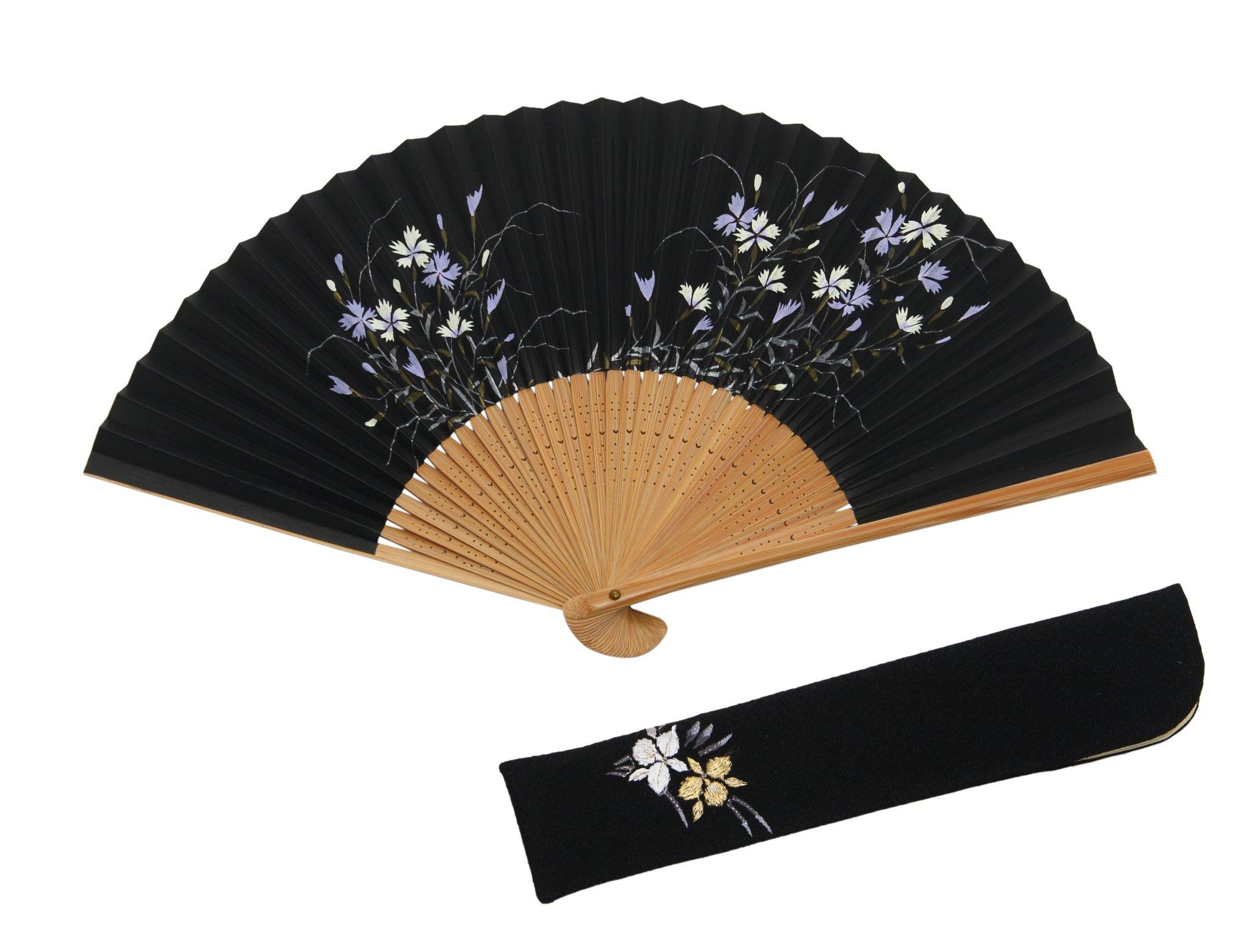 

Kyoto Kyoto Dyed Bamboo Fan Bag Presentation Box [Hasegawa] Fan, Nadeshiko, Craftsman, Handmade, Fan, Included, чорний