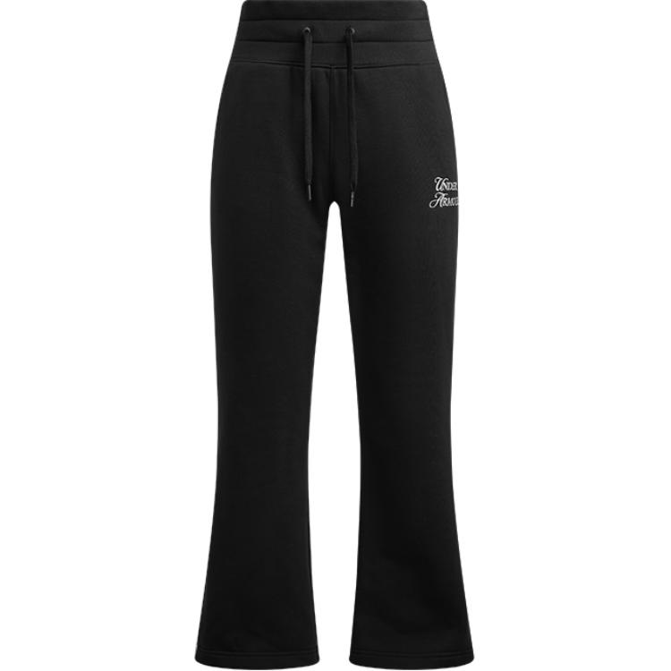 Under Armour Soft Comfortable Skin-Friendly Lace-Up Wide-Leg Knit Sports Pants Women Bottoms Black 6005943-001