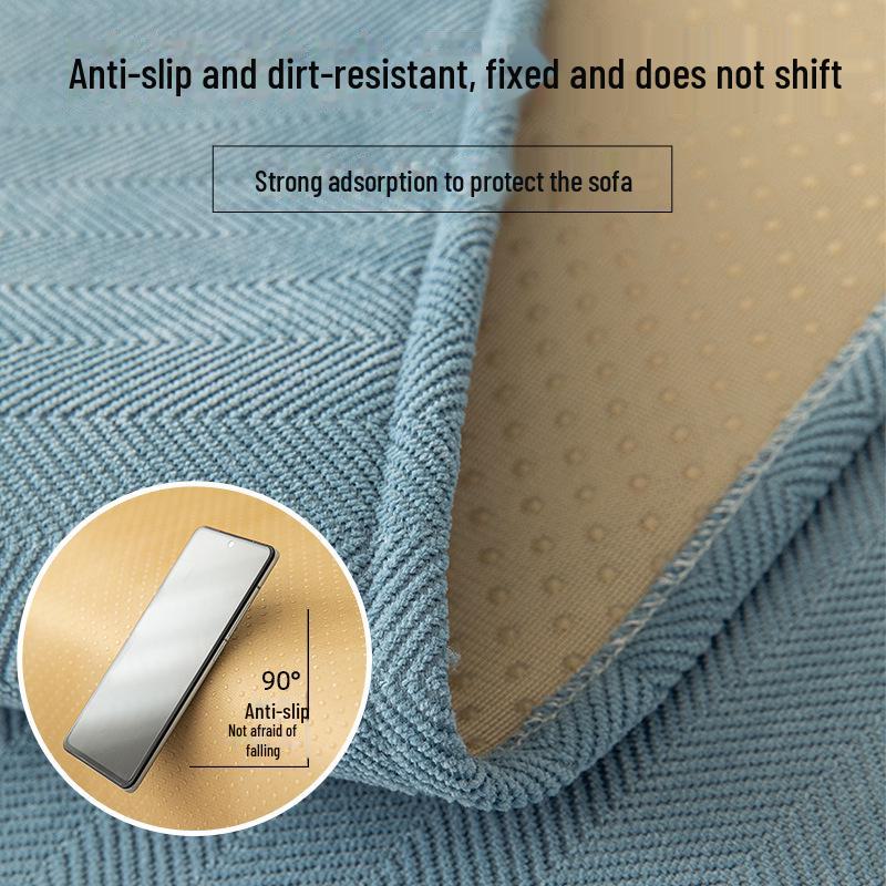 Chenille Herringbone Sofa Cushions: Non-slip, Dirt-resistant, Nordic Solid Color Cover for All Seasons