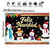 1Pcs Merry Christmas Snowman Background Wall Decoration "Feliz Navidad" Photo Props Christmas Surprise Gift