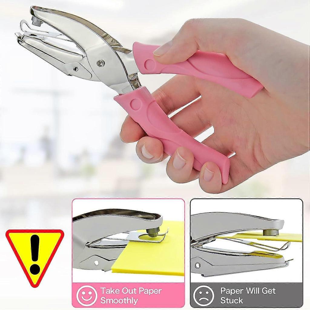 Handheld Single Hole Punch for Paper Crafts-Small Circle Shaped Metal Punch with Soft Grip